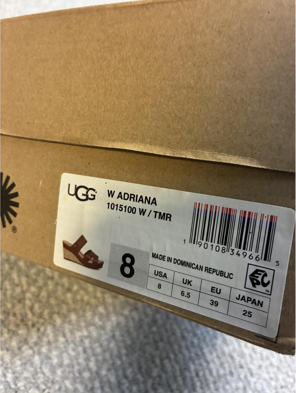 UGG Adriana Brown Leather Slide Sandals Size 8 New With Box - Picture 2 of 11